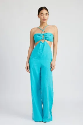 Turquoise Cut Out Jumpsuit