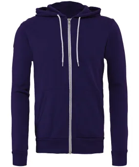 Unisex polycotton fleece full-zip hoodie | Team Purple