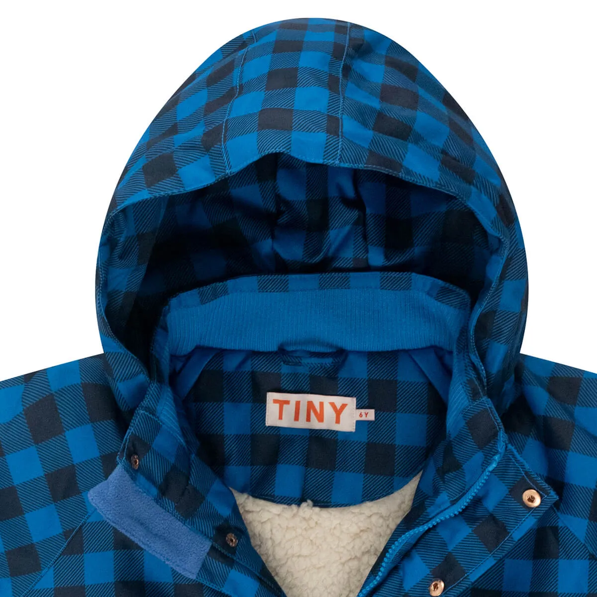 Vichy Snow Jacket in Blue / Navy by Tinycottons