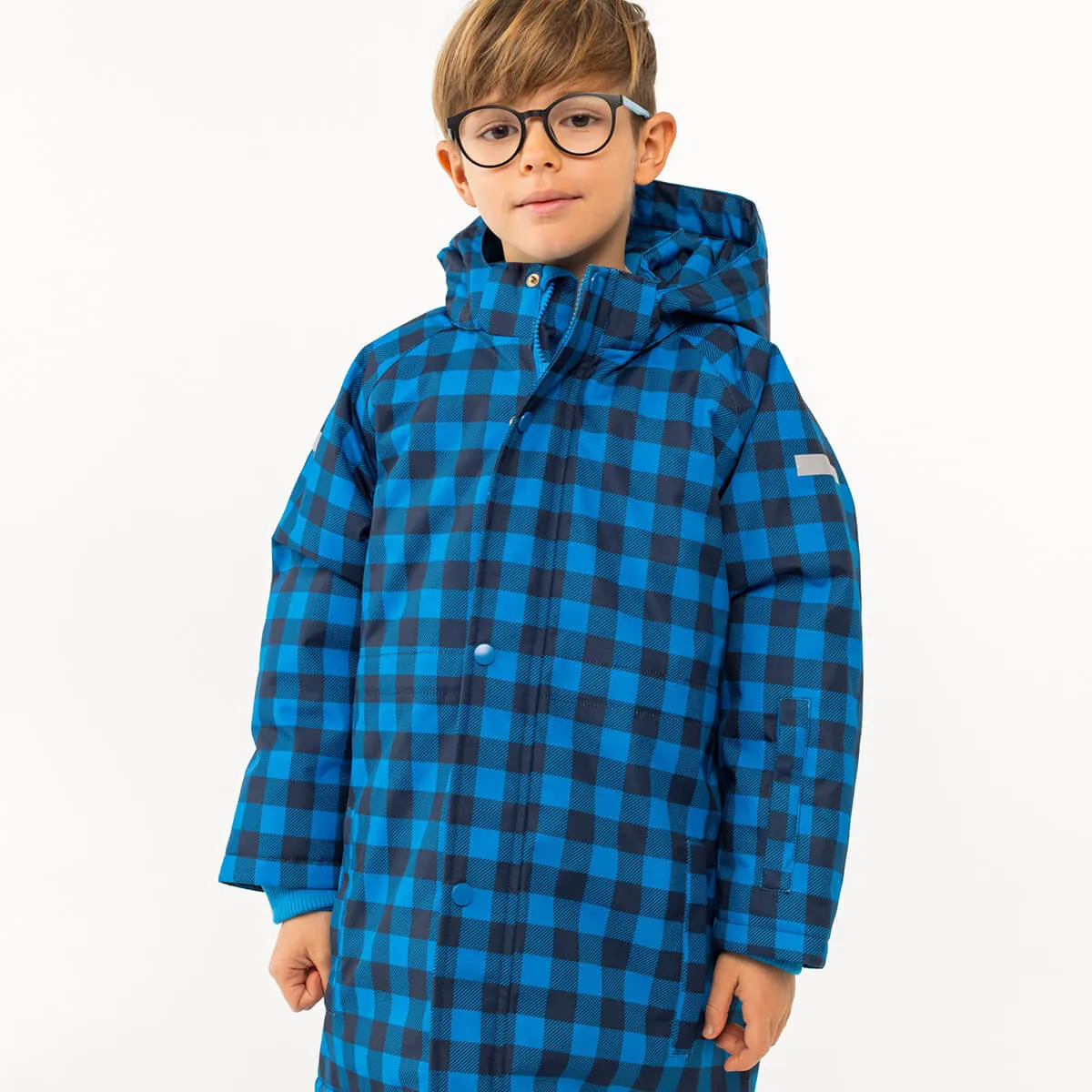 Vichy Snow Jacket in Blue / Navy by Tinycottons
