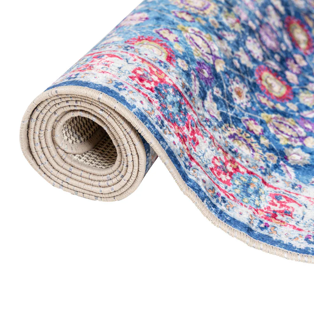 vidaXL Washable Multicolour Rug - 160x230 cm | Anti-Slip, Noise Absorbing, Hygienic & Stylish