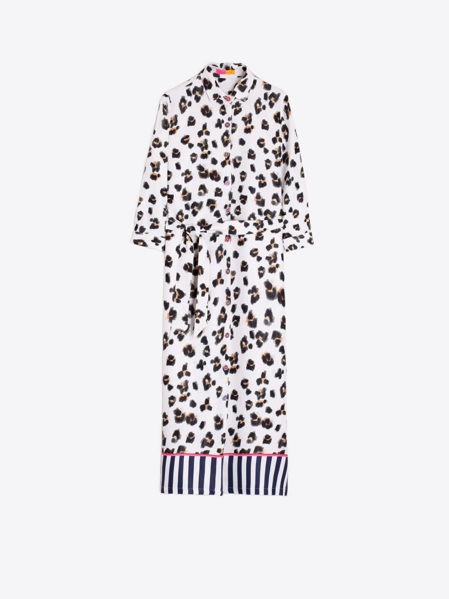 VILAGALLO ANTONELLA BLUE CONTRAST SHIRT DRESS 32468 125