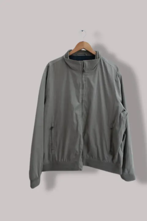 Vintage Mark & Spencer Grey high neck full zip up flannel jacket XXXL