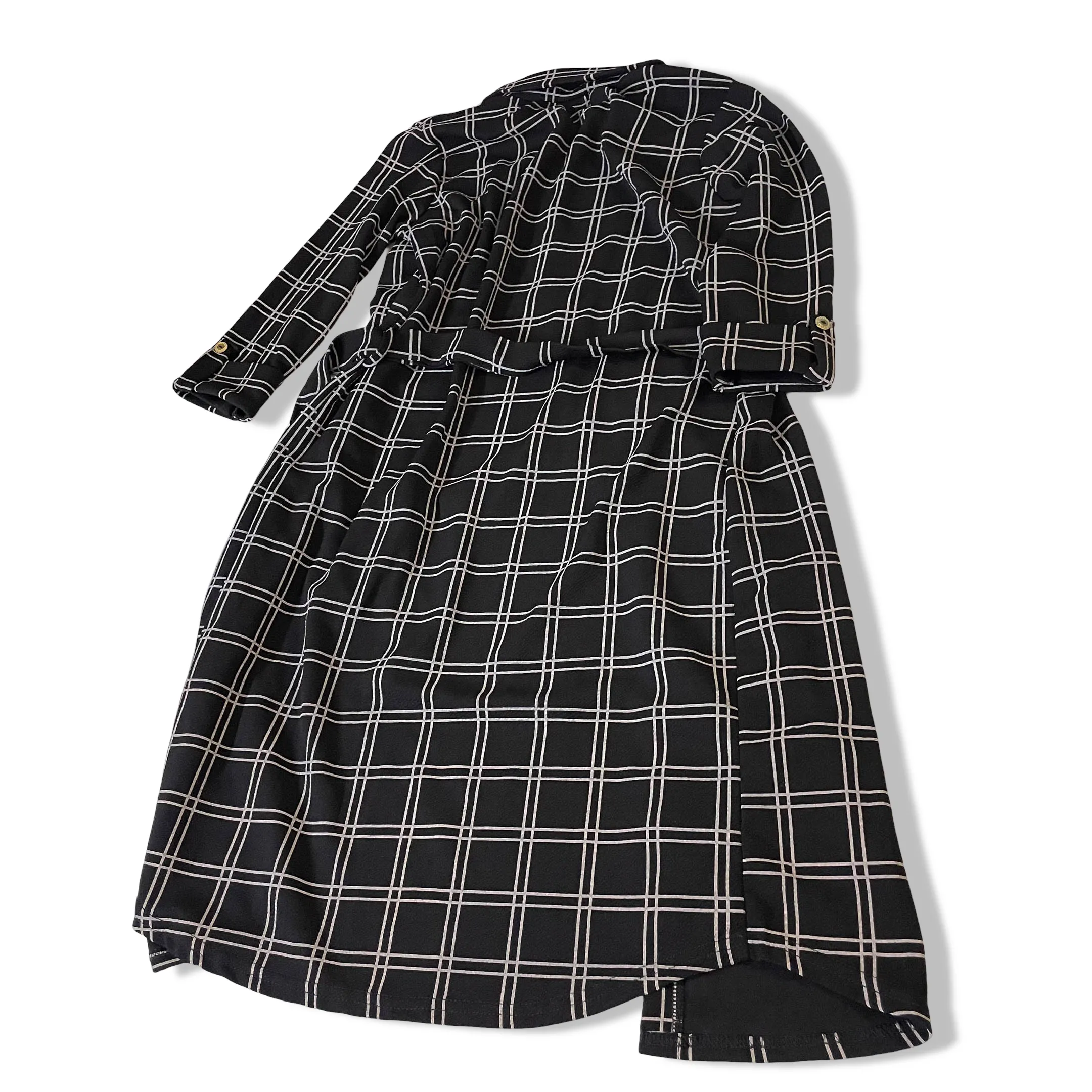 Vintage Misslook women's plaid print button up shirt dress UK 10|L40W18|SKU 3769