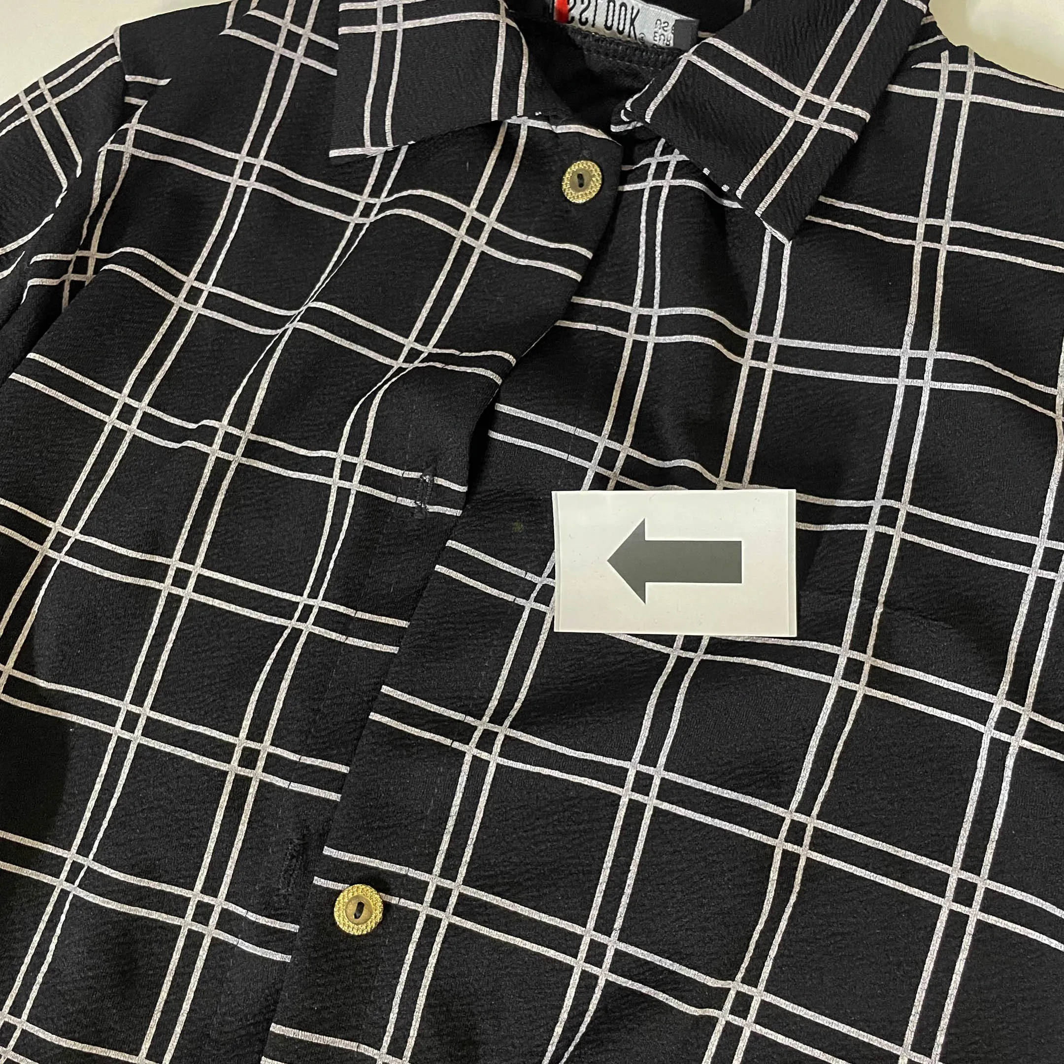 Vintage Misslook women's plaid print button up shirt dress UK 10|L40W18|SKU 3769
