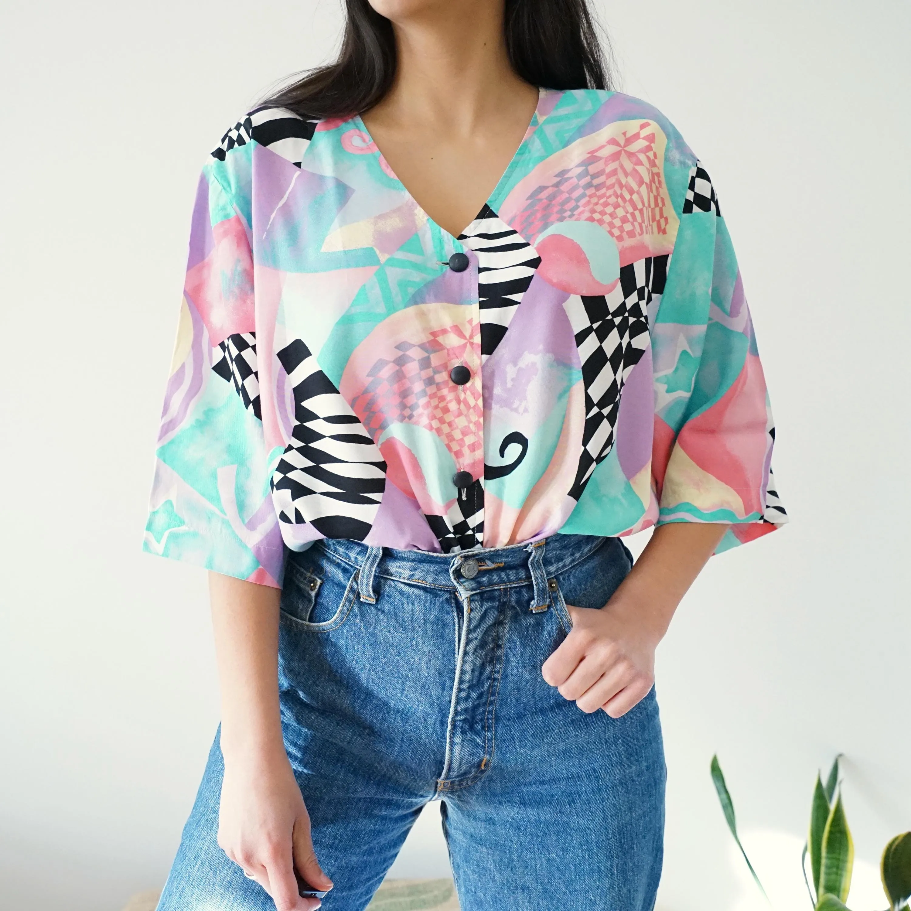 Vintage retro blouse size XL