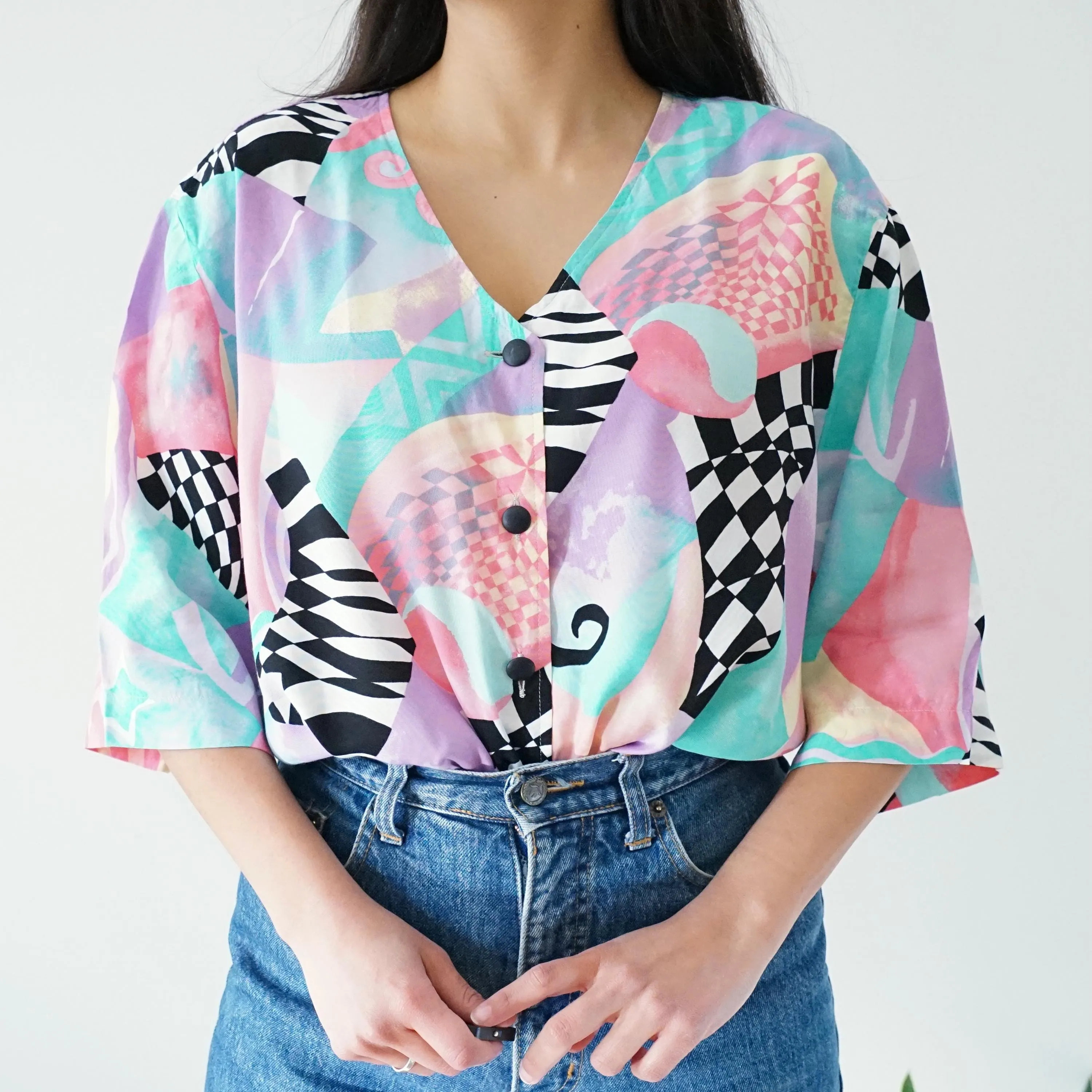 Vintage retro blouse size XL