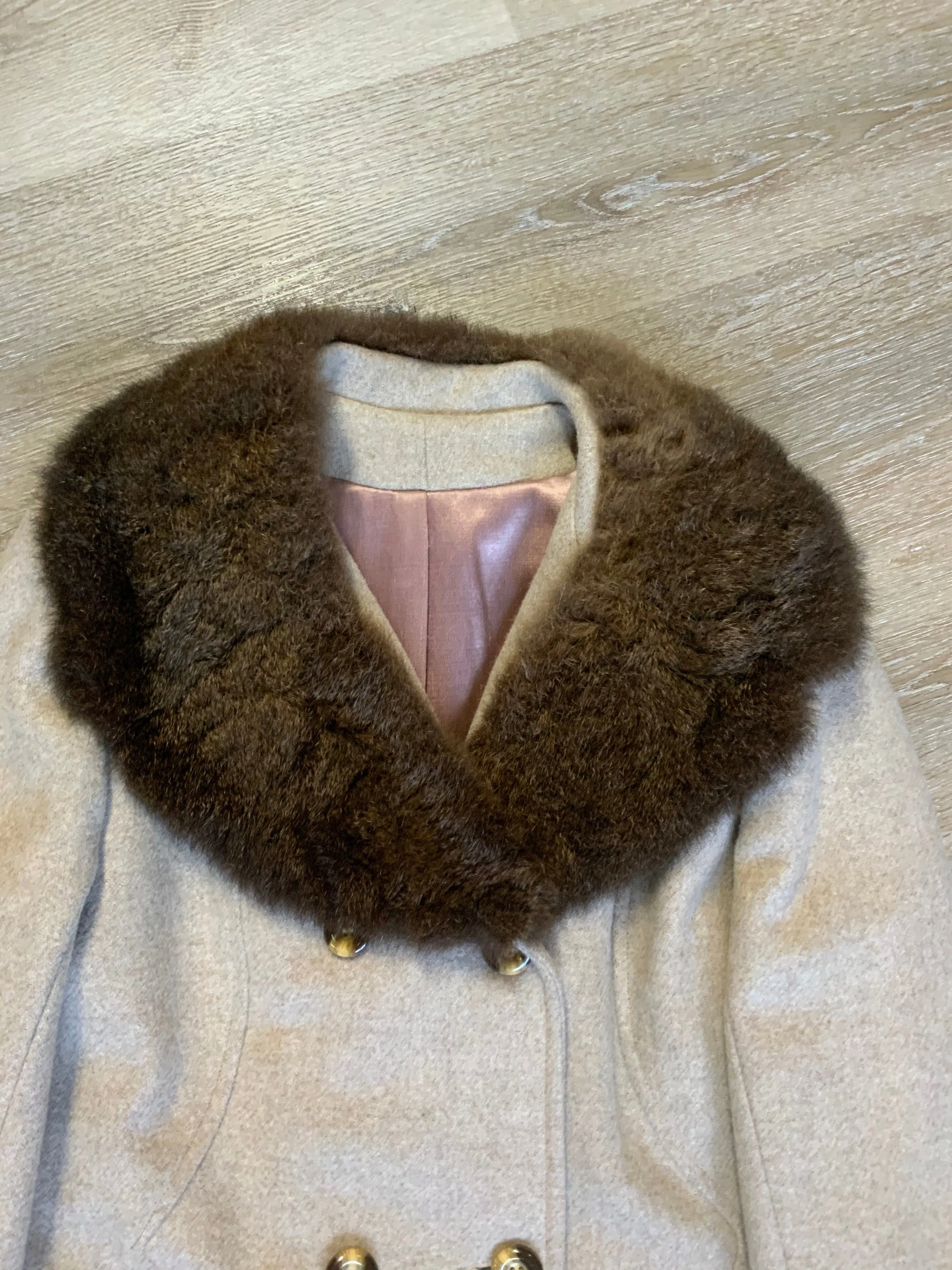 Vintage Sears The Fashion Place Beige Wool Coat