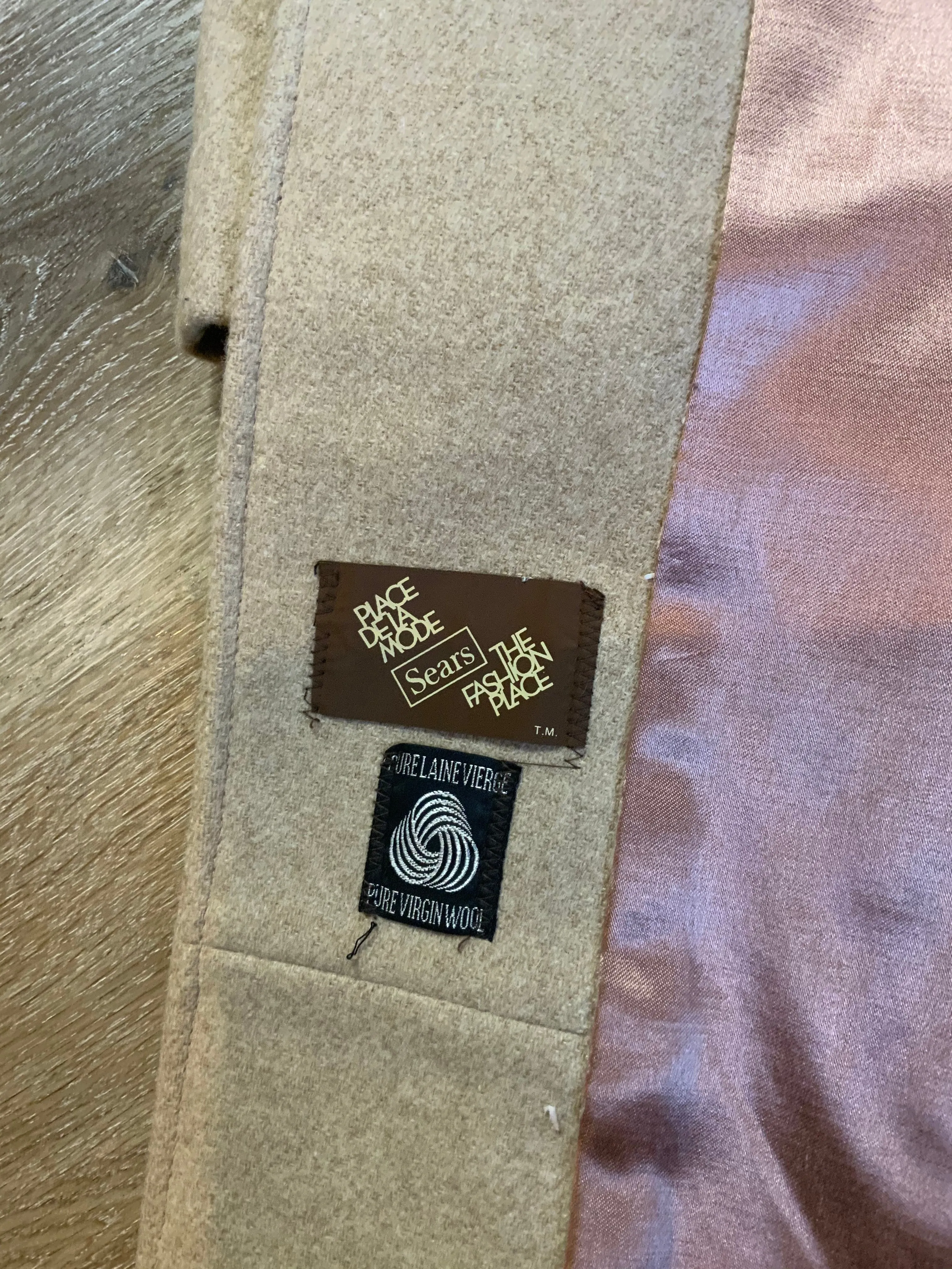 Vintage Sears The Fashion Place Beige Wool Coat