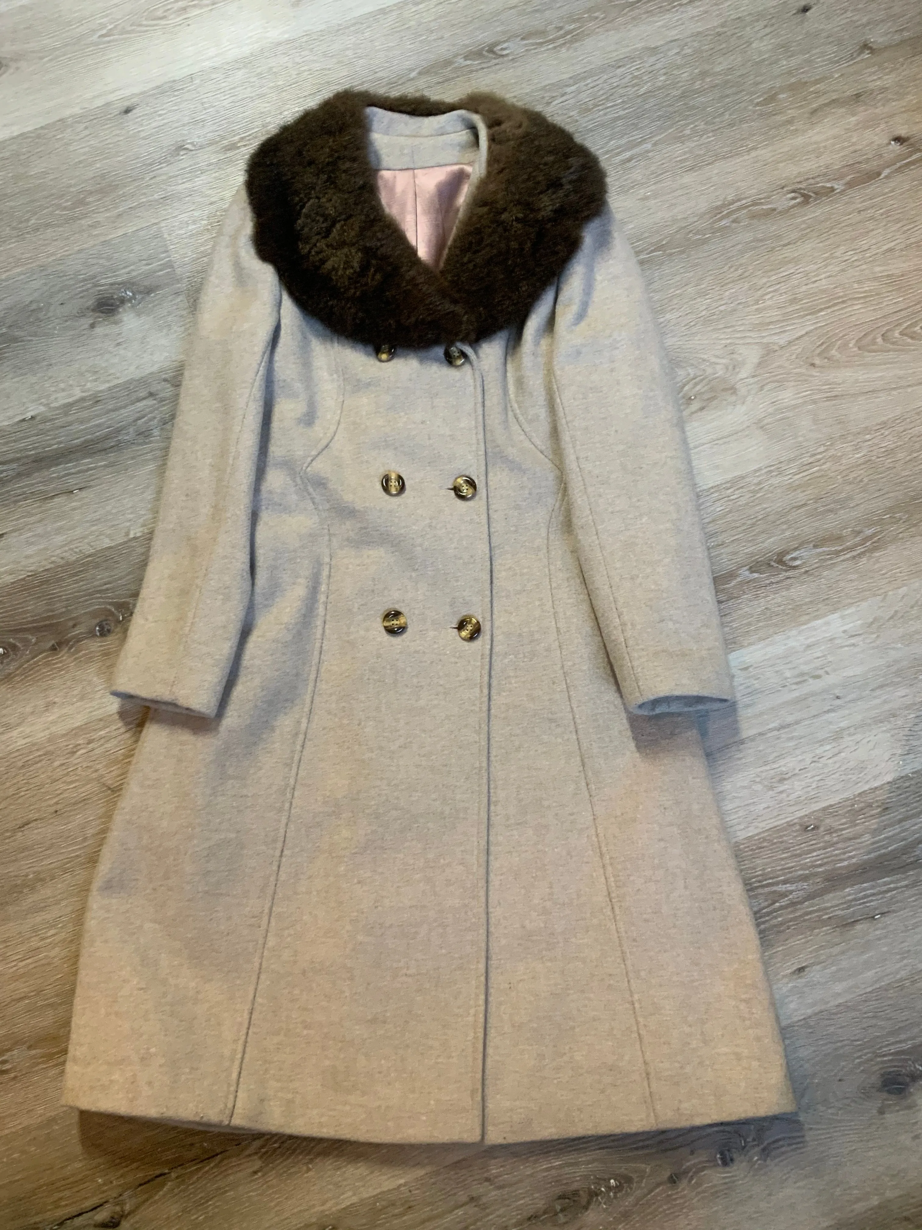 Vintage Sears The Fashion Place Beige Wool Coat