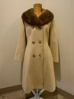 Vintage Sears The Fashion Place Beige Wool Coat