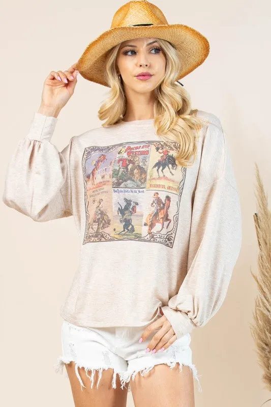 Vintage Western Graphic Relaxed Sweatshirt