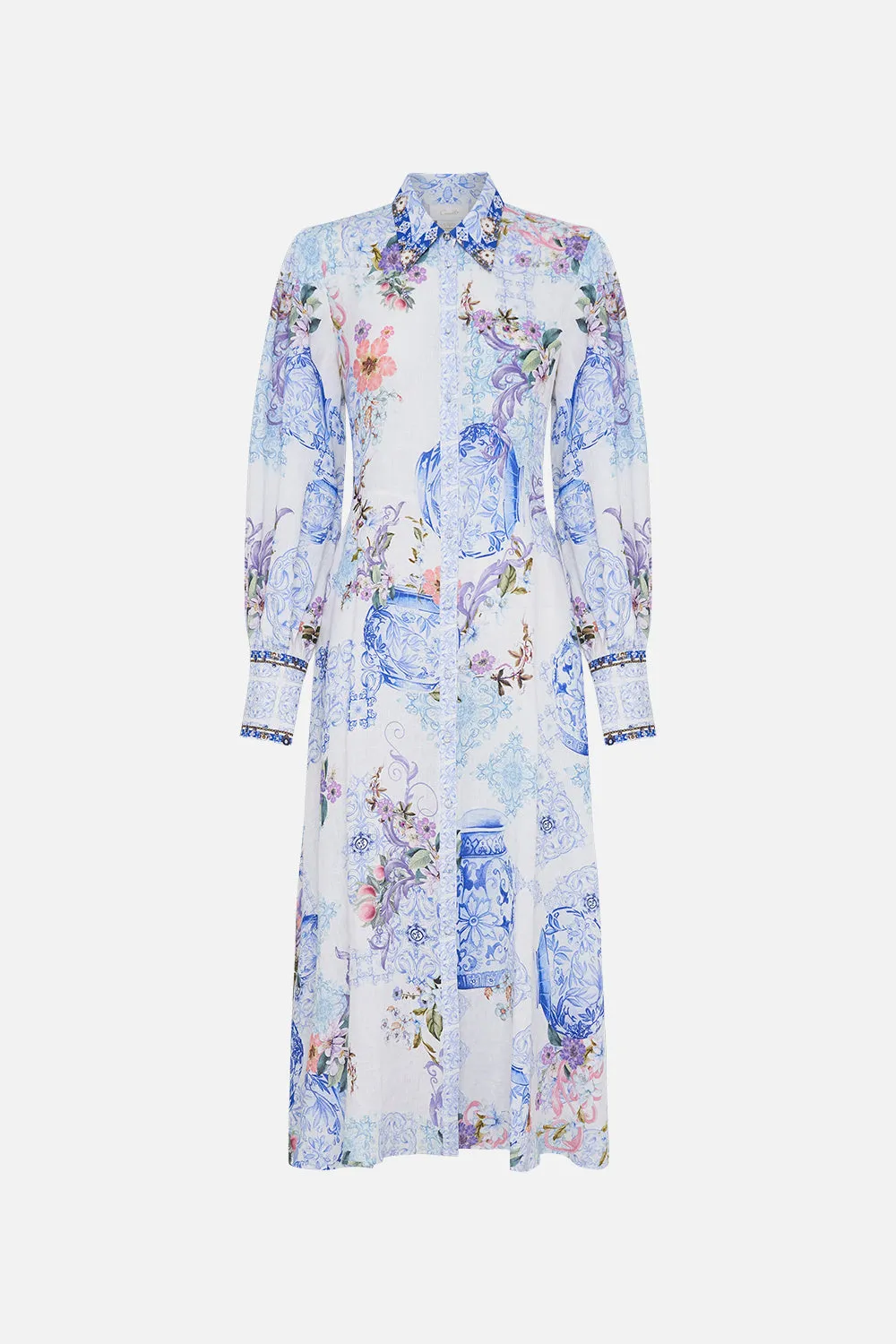 WAIST TIE SHIRT DRESS PAINT ME POSITANO