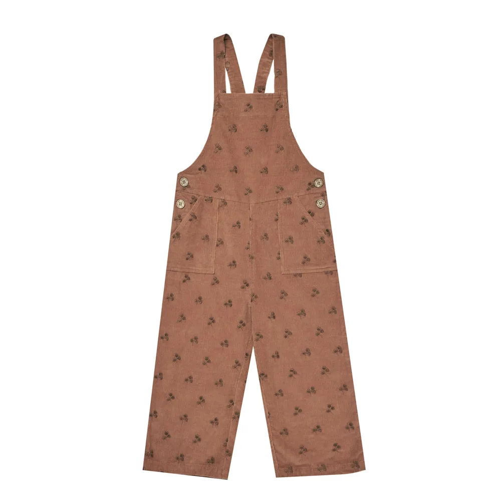Wide Leg Overall Blossom Embroidery
