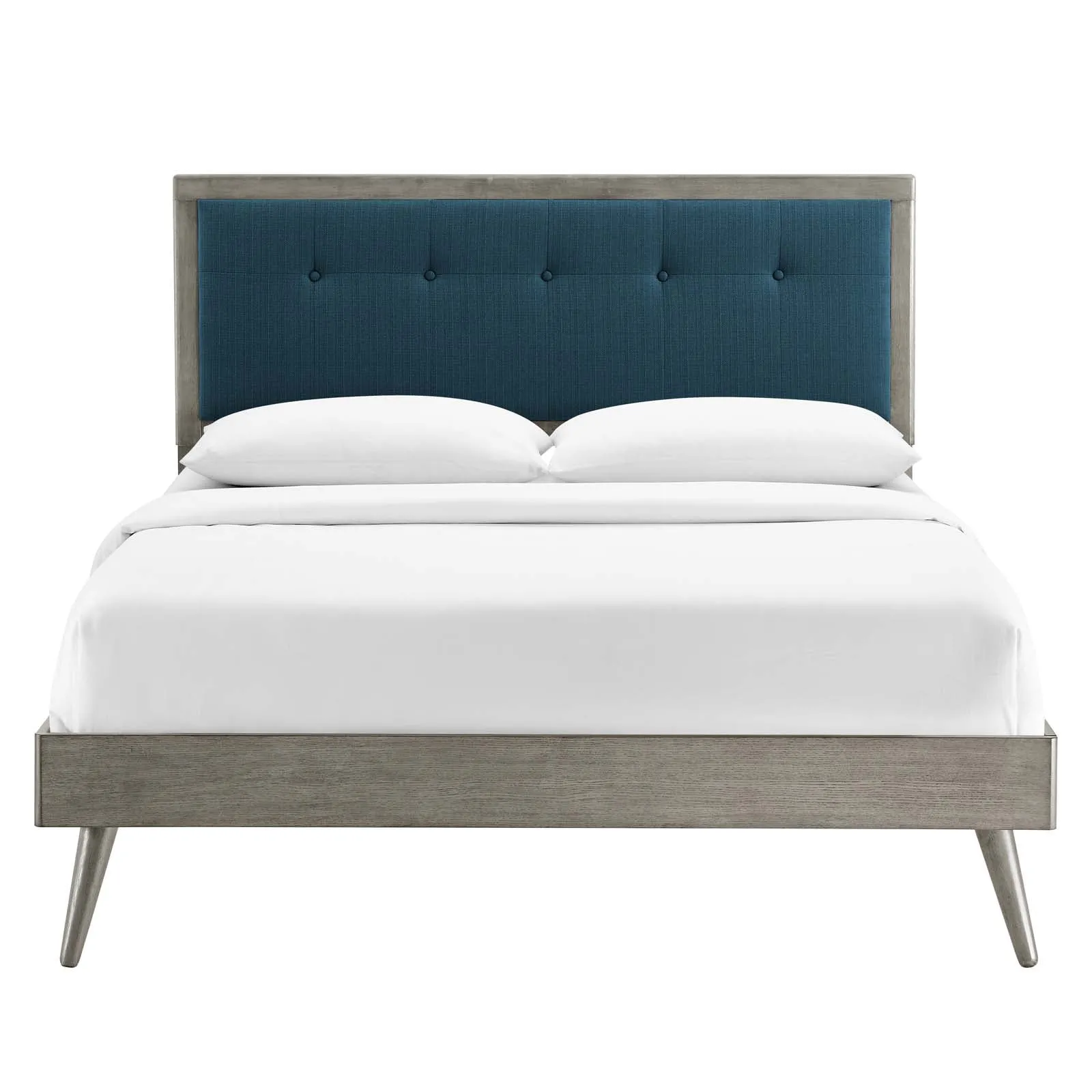 Willow Wood Platform Bed With Splayed Legs