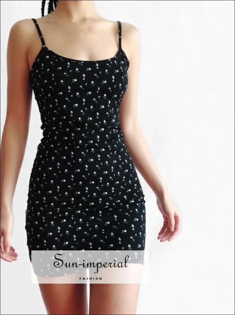 Women Cami Slip Dress Floral Printed Mini Dress