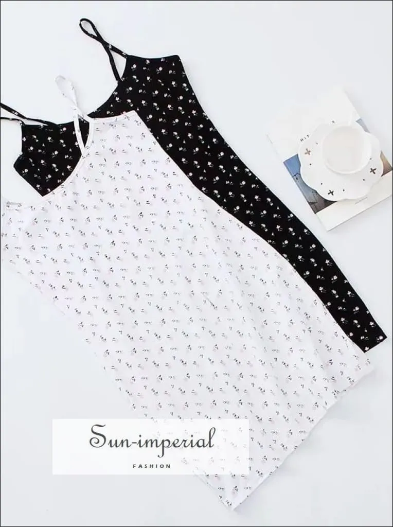 Women Cami Slip Dress Floral Printed Mini Dress