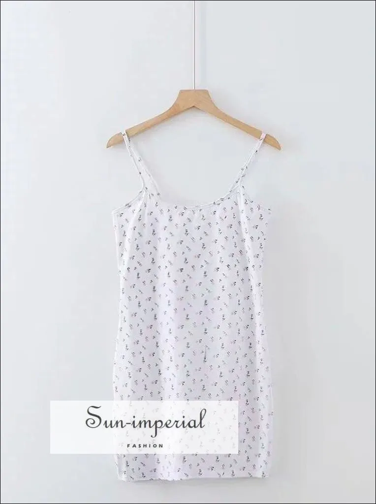 Women Cami Slip Dress Floral Printed Mini Dress