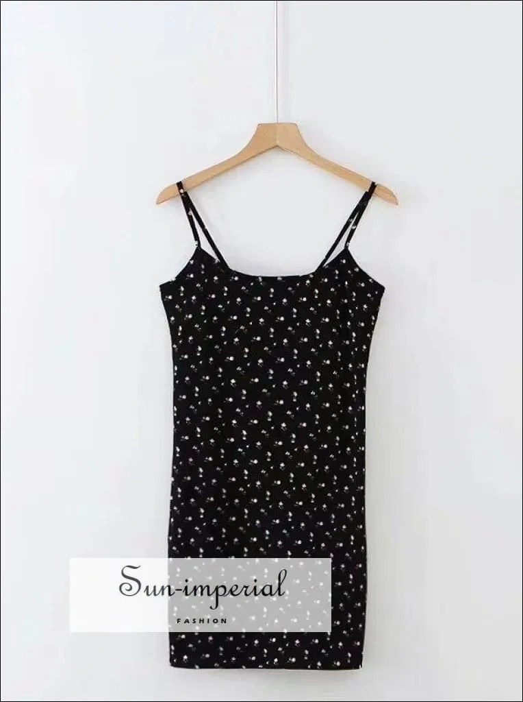 Women Cami Slip Dress Floral Printed Mini Dress