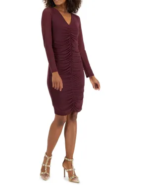Women's Plain solid Short dress,Burgundy