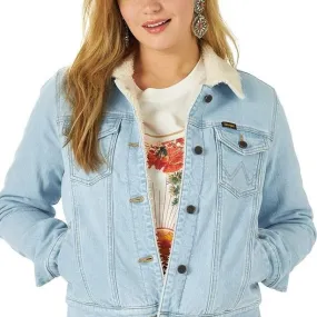 Wrangler Women’s Jacket Retro Denim Sherpa Lined
