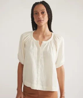 Wren Puff Sleeve Top - Antique White
